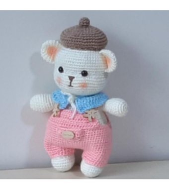Nildamigurumi Örgü Ayı Şapkalı Peluş Oyuncak