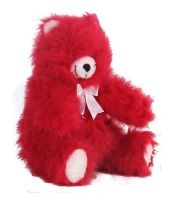 Bambi Tüylü Ayı Kırmızı Büyük Boy 62 cm Peluş Oyuncak