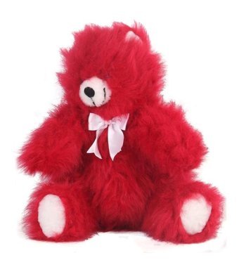 Bambi Tüylü Ayı Kırmızı Büyük Boy 62 cm Peluş Oyuncak