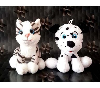 Selay Oyuncak Peluş Kedi Ve Köpek Dalmaçyalı 15 cm Peluş Oyuncak
