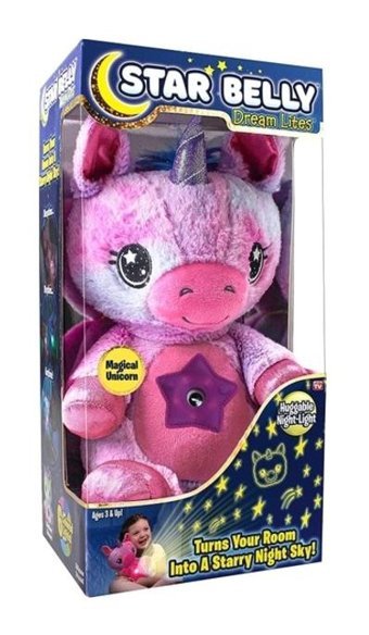 Jzcat Star Belly Işıklı Unicorn Oyuncak Pembe Peluş Oyuncak