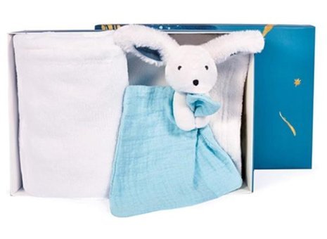 Doudou Hediye Kutulu Tavşan Battaniye 70x100 cm Peluş Oyuncak