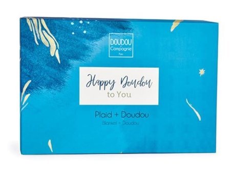 Doudou Hediye Kutulu Tavşan Battaniye 70x100 cm Peluş Oyuncak