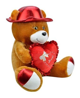 Selay Oyuncak Kahverengi Şapkalı Ayı 45 cm Peluş Oyuncak