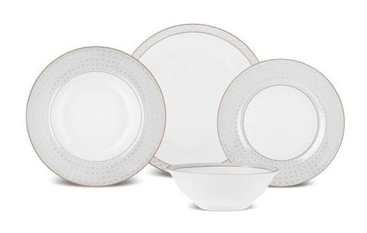 Karaca Elos 24 Parça 6 Kişilik New Bone Yuvarlak Yemek Takımı