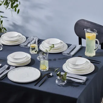 Karaca Streamline Ascot 24 Parça 6 Kişilik Porselen Yuvarlak Yemek Takımı