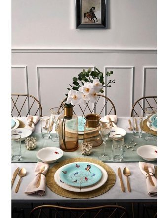 Karaca Fine Pearl Grace Mint 58 Parça 12 Kişilik İnci Yuvarlak Yemek Takımı