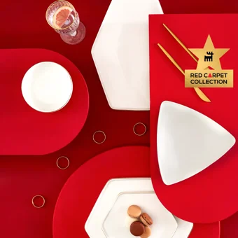 Karaca Red Carpet Collection Streamline Geo 59 Parça 12 Kişilik Bone Çokgen Yemek Takımı