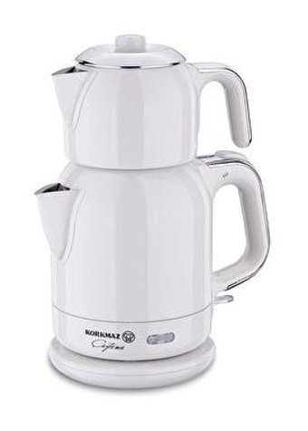 Korkmaz Çaytema A331-08 Otomatik Çelik Demlikli 1600 W Çelik Gövdeli Mor Çay Makinesi