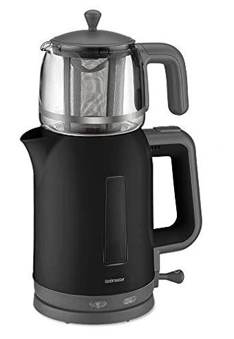 Goldmaster İkram By-5313 Cam Demlikli 1200 W Plastik Gövdeli Siyah Çay Makinesi