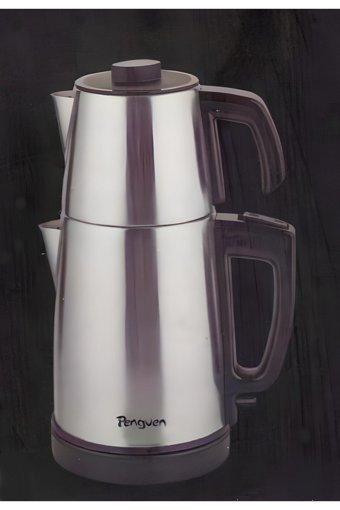Penguen Nova Otomatik Çelik Demlikli 1850 W Çelik Gövdeli Gri Çay Makinesi