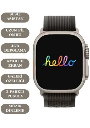 Bakeey Hello Watch Ultra 3 Akıllı Saat Siyah