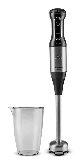 Karaca Mastermaid Prosteel Hand 900 ml Çelik Hazneli Buz Kırıcılı Turbolu 6 Bıçaklı İkili El Blender Siyah