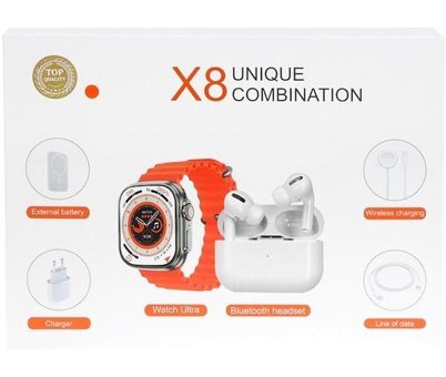 Qifit X8 Kulaklıklı Akıllı Saat Turuncu