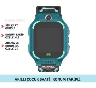 Hangarex Q90 Kameralı Çocuk Akıllı Saat Mavi