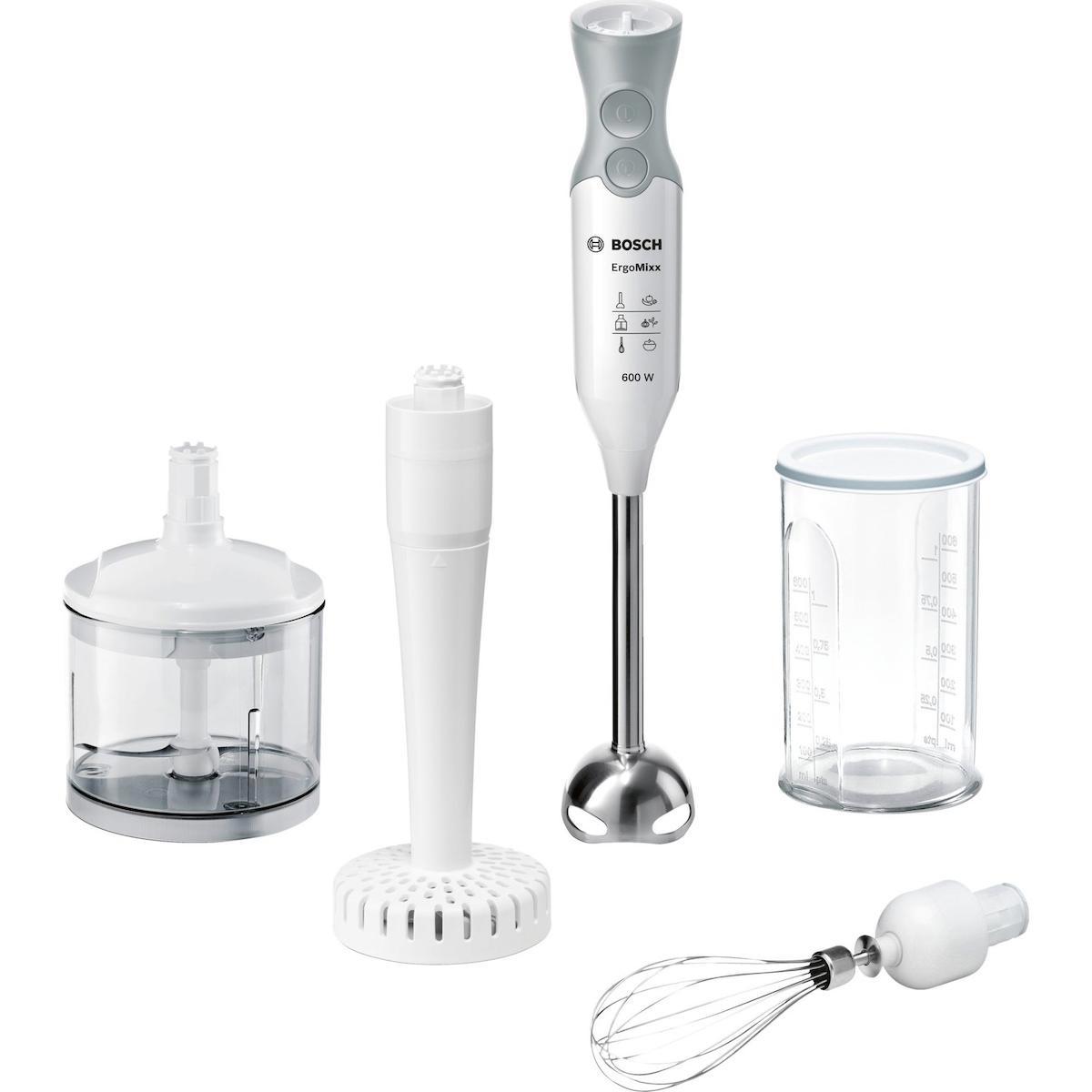Bosch MSM66155 ErgoMixx 600 ml Plastik Hazneli Turbolu Çift Bıçaklı Blender Seti Beyaz