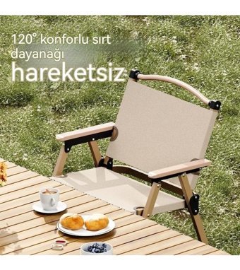 Jzcat Katlanır Kolçaklı Siyah Tekli Kamp Sandalyesi