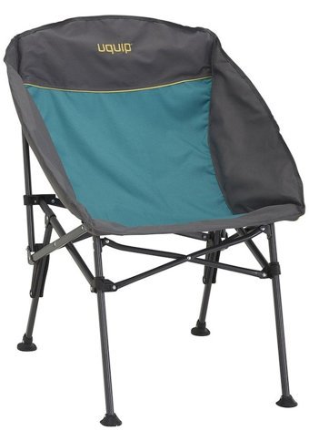 Uquip Comfy Katlanır Kolsuz Gri - Siyah Tekli Kamp Sandalyesi