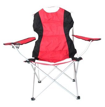 Gci Outdoor Katlanır Kolçaklı Kırmızı - Siyah Tekli Kamp Sandalyesi