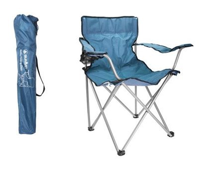 Summit Kolçaklı Mavi Tekli Kamp Sandalyesi