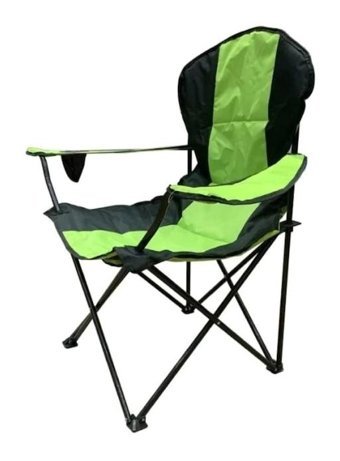 Greenhunter Katlanır Kolçaklı Siyah - Yeşil Tekli Kamp Sandalyesi