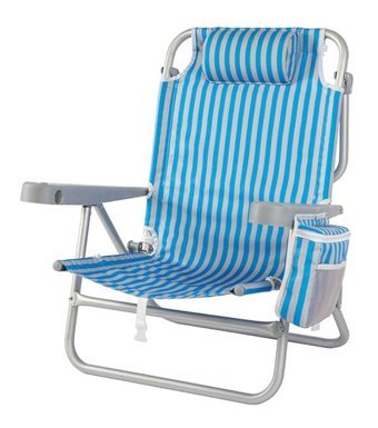 Funky Chairs Kolçaklı Mavi Tekli Kamp Sandalyesi