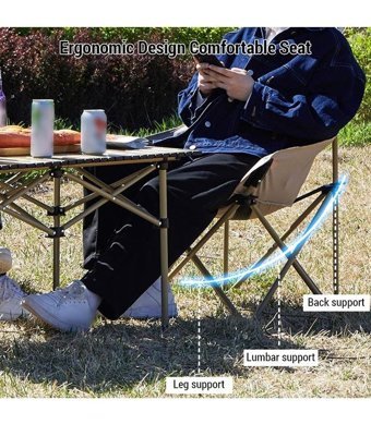 Hallow Kolsuz Haki Tekli Kamp Sandalyesi