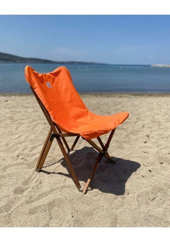 Bag The Joy Kolsuz Turuncu Tekli Kamp Sandalyesi