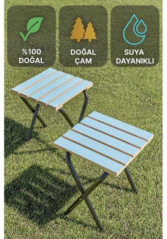 Bino Kolsuz Mavi 2'Li Kamp Sandalyesi