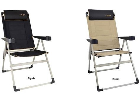 Campout Katlanır Kolçaklı Siyah Tekli Kamp Sandalyesi