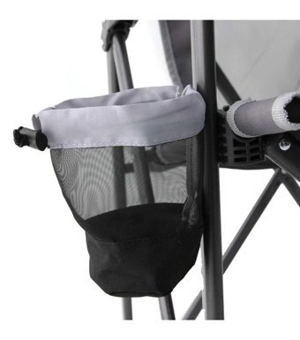 Gci Outdoor Katlanır Kolçaklı Gri - Siyah Tekli Kamp Sandalyesi