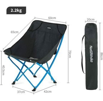 Naturehike Kolsuz Siyah Tekli Kamp Sandalyesi