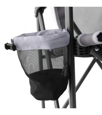 Gci Outdoor 6314440073 Katlanır Kolçaklı Gri - Siyah Tekli Kamp Sandalyesi