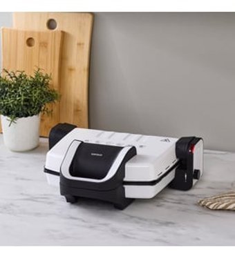 Karaca Future 4 Dilim Yanmaz Yapışmaz Kaplama Çıkartılabilir Plaka Beyaz Izgaralı Tost Makinesi