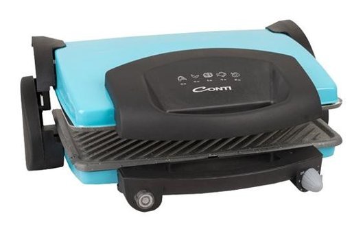 Conti CG-930 Crispy Trendy 6 Dilim Granit Çıkartılabilir Plaka Çift Taraflı Mavi Izgaralı Tost Makinesi