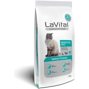 LaVital Sensitive Somon Aromalı Yetişkin Kuru Kedi Maması 12 kg