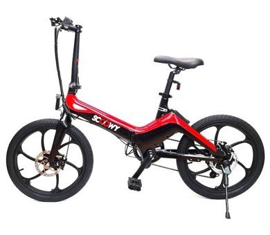 Scoowy 250 W 45 Km 20 Jant 6 Vites Katlanır Şehir / Tur Elektrikli Bisiklet Kırmızı