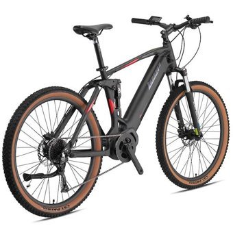 Loop Gravıty 250 W 100 Km 27.5 Jant 10 Vites Dağ Elektrikli Bisiklet Siyah Kırmızı