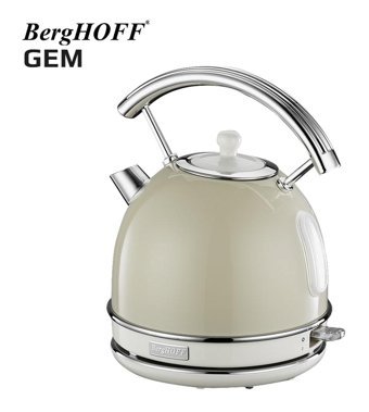 Berghoff Gem Retro Yuvarlak Çelik 1.7 lt 2200 W Krem Kettle