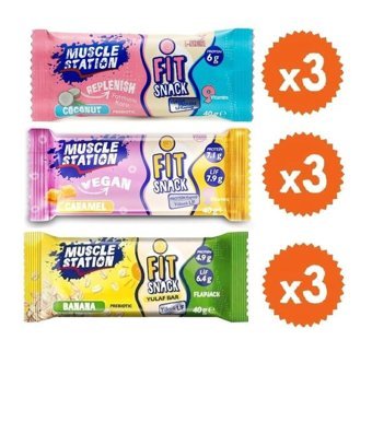 Muscle Station Station Fit Snack Bar Meyveli Çikolata 40 gr 9 Adet