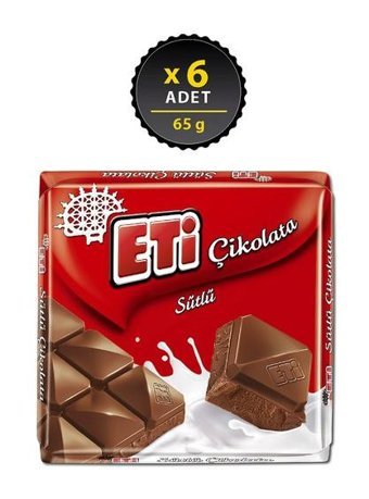 Eti Sütlü Çikolata 65 gr 6 Adet