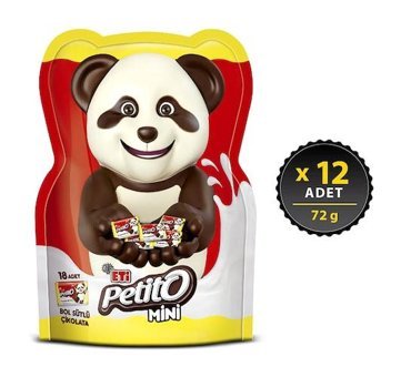 Eti Petito Mini Sütlü Çikolata 72 gr 12 Adet