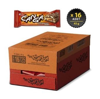 Eti Canga Karamelli Yer Fıstıklı Çikolata 45 gr 16 Adet