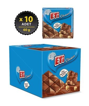 Eti Fındıklı Çikolata 60 gr 10 Adet