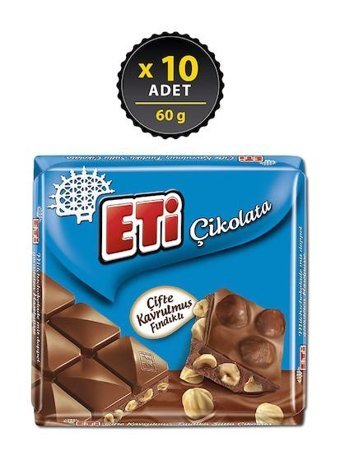 Eti Fındıklı Çikolata 60 gr 10 Adet