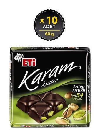 Eti Karam Antep Fıstıklı Çikolata 60 gr 10 Adet