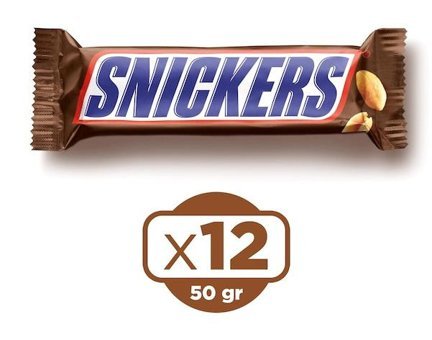 Snickers Yer Fıstıklı Çikolata 50 gr 12 Adet