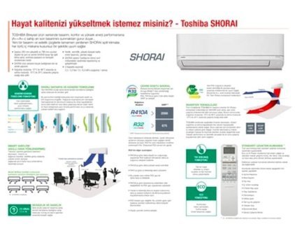 Toshiba Shorai RAS-13PKVSG-TR 13989 Btu A++ Enerji Sınıfı R410A Multi İnverter Split Duvar Tipi Klima