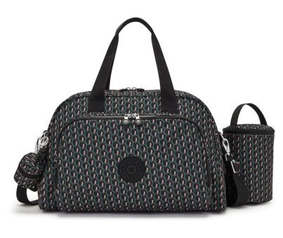 Kipling Camama Alt Değiştirme Şilteli Biberon ve Emzik Tutuculu Desenli Bebek Omuz Çantası Pink