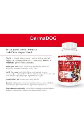 Bio Pet Active Dermadog Glucosamine B Vitaminli Eklem Tüy Sağlığı İçin 75 gr 50 Tablet Köpek Vitamini